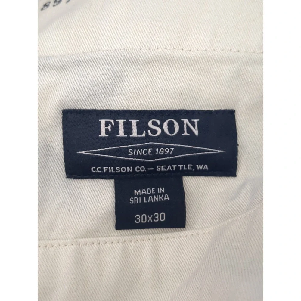 Filson Original Dry Tin Cloth 11.5 oz Pants Straight Leg Sz 30 Marsh Olive 32X29